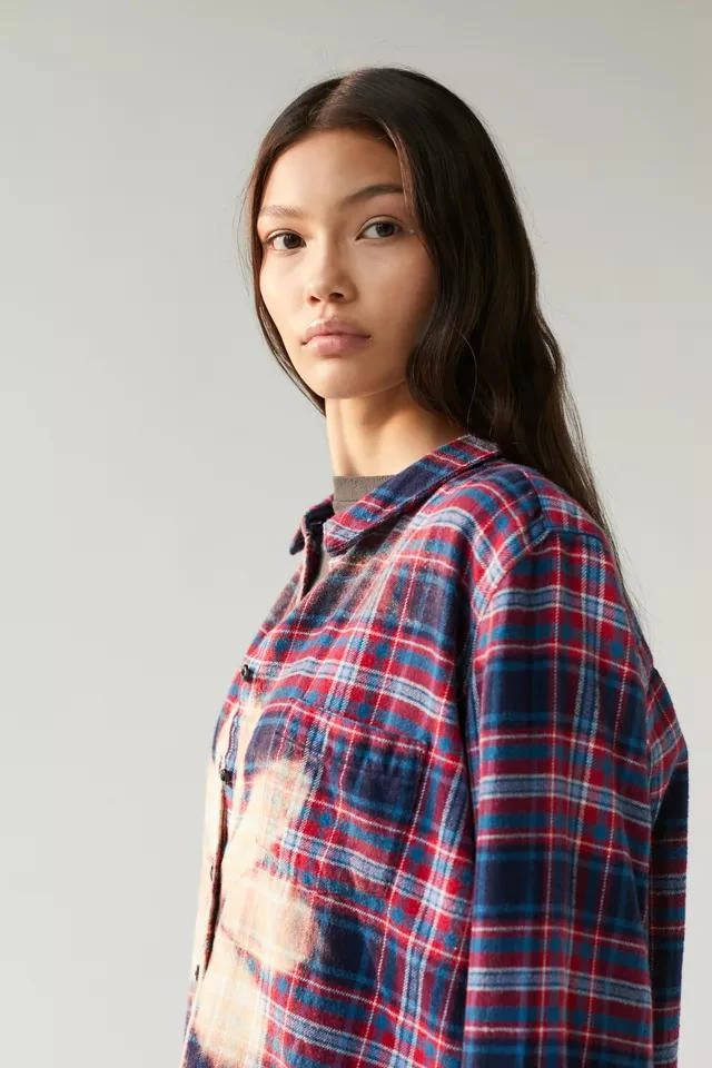 商品Urban Renewal|Urban Renewal Remade Bleach Flower Flannel Shirt,价格¥261,第4张图片详细描述