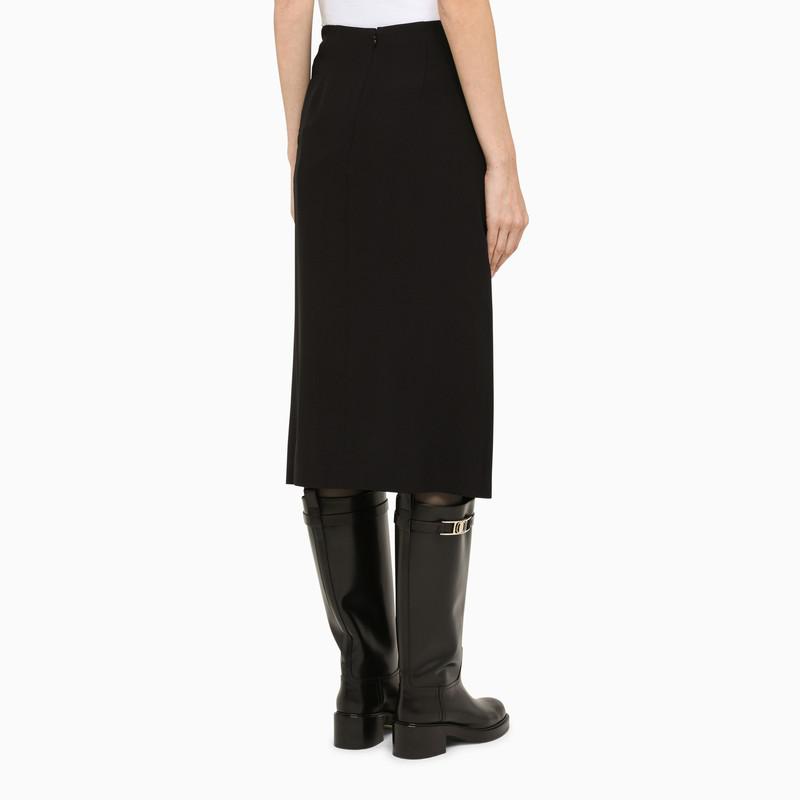 Black knee length skirt with slit商品第4张图片规格展示
