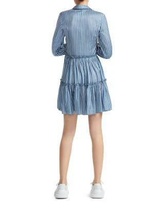 商品Maje|Rodesa Striped Ruffled Shirt Dress,价格¥1094,第2张图片详细描述