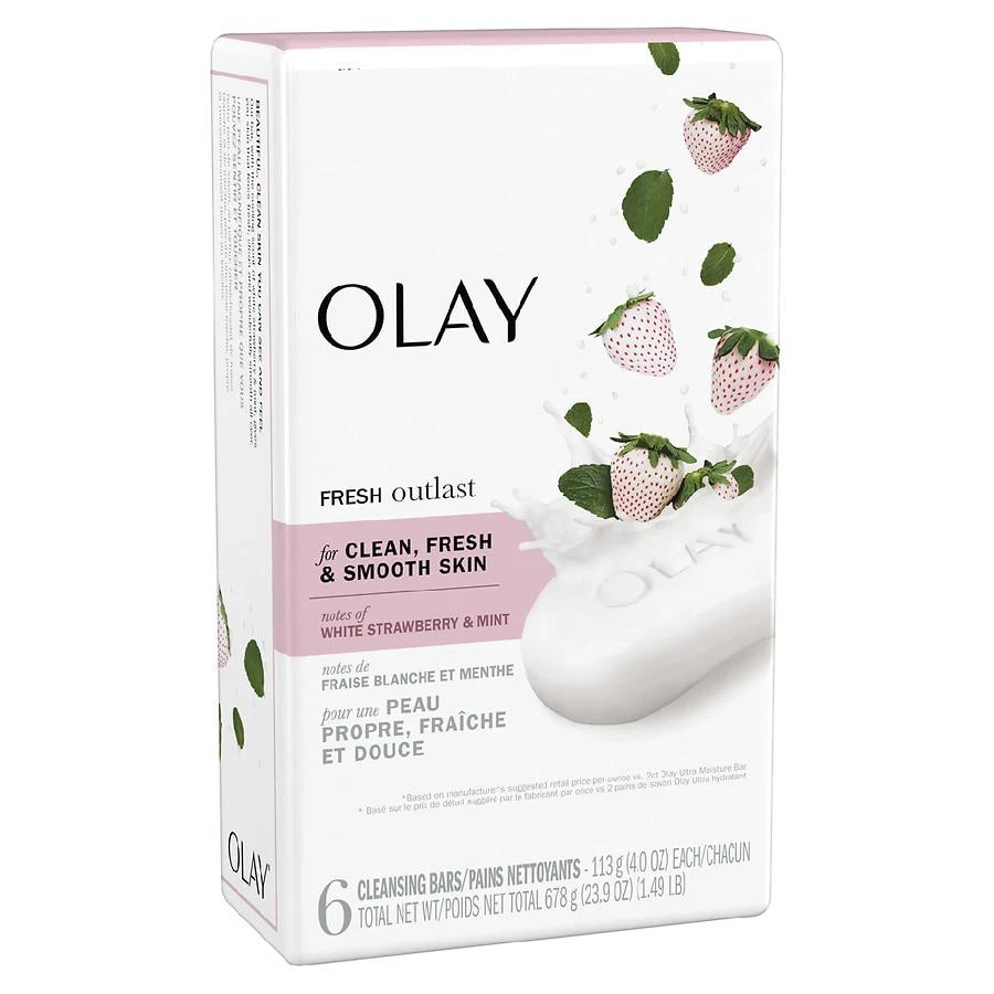 商品Olay|Beauty Soap Bar Notes of White Strawberry & Mint, 6 bars, 4oz each,价格¥69,第2张图片详细描述