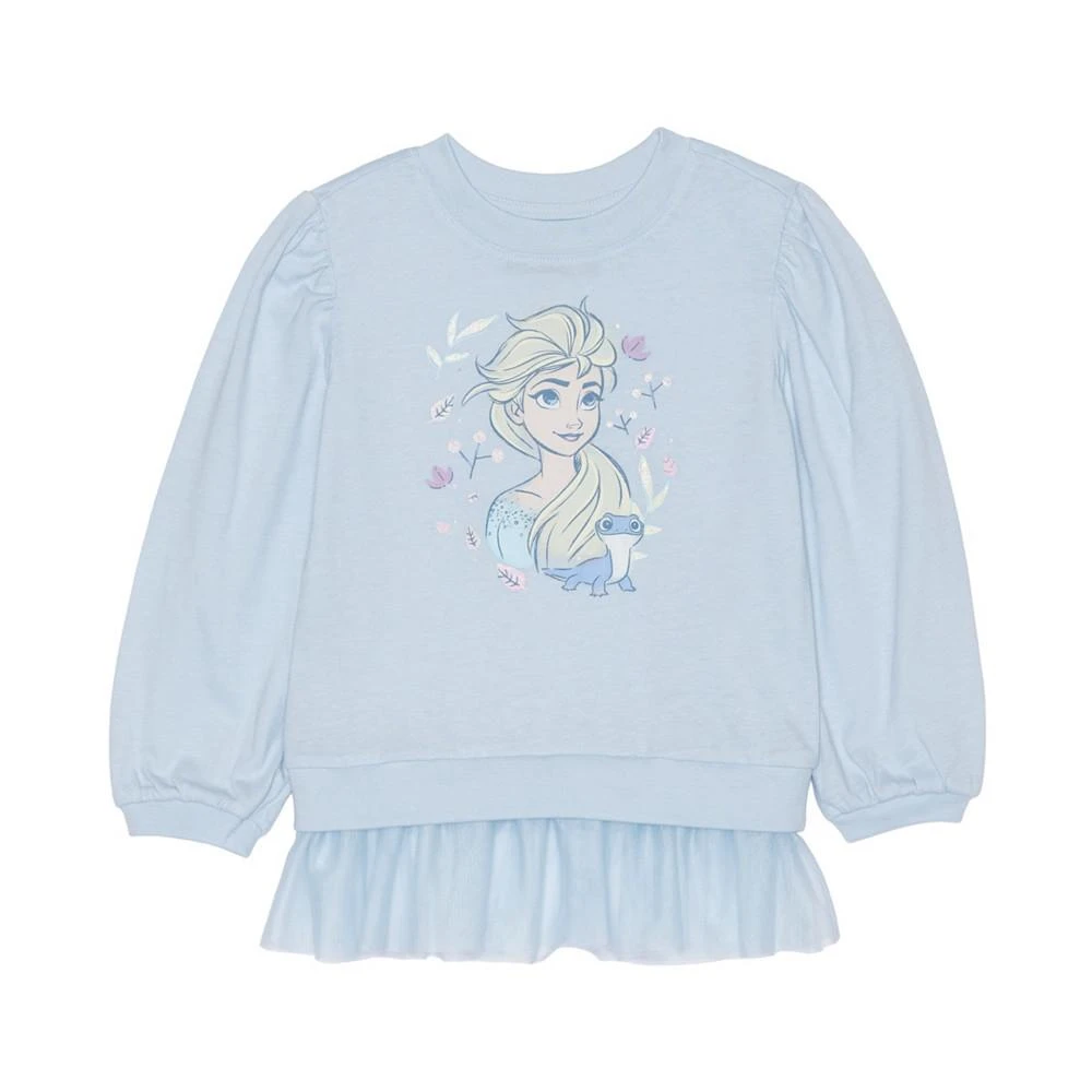 商品Disney|Little Girls Elsa Long Sleeve Mesh Peplum Top with Leggings Set,价格¥149,第3张图片详细描述