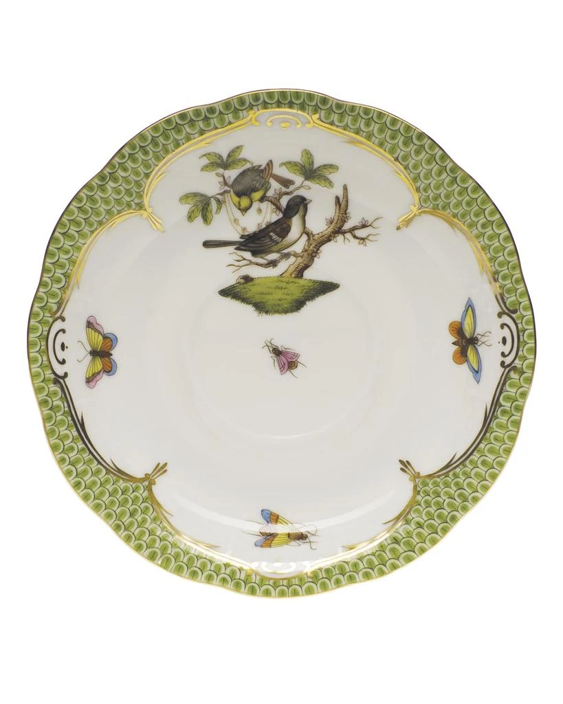 商品Herend|Rothschild Bird Borders Green Tea Saucer #1,价格¥1406,第1张图片