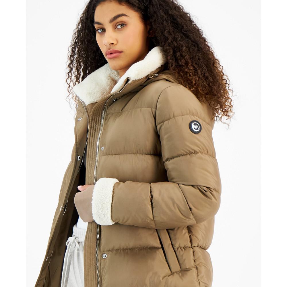 Women's Hooded Faux-Fur-Trim Puffer Coat, Created for Macy's商品第3张图片规格展示