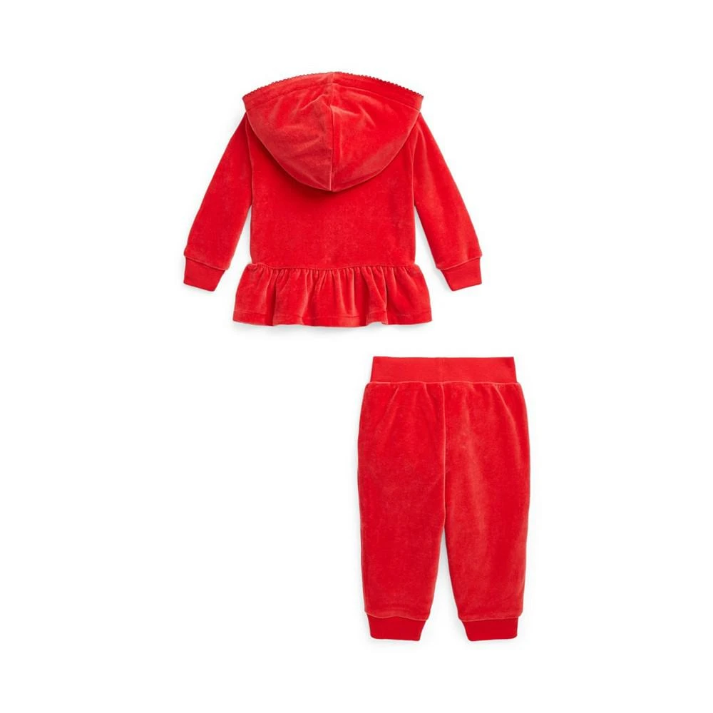 商品Ralph Lauren|Baby Girls Velour Hoodie and Jogger Pants, 2 Piece Set,价格¥362,第2张图片详细描述