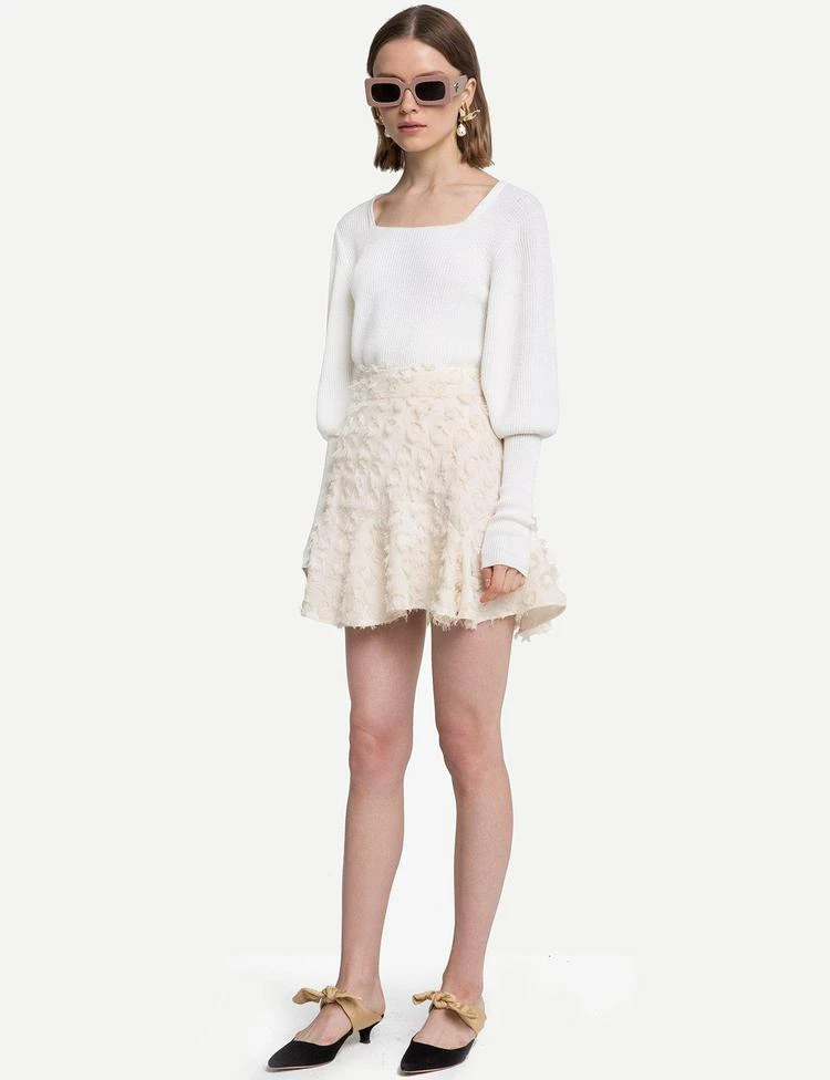 商品Pixie Market|Ivory Square Neck Ribbed Sweater,价格¥970,第2张图片详细描述
