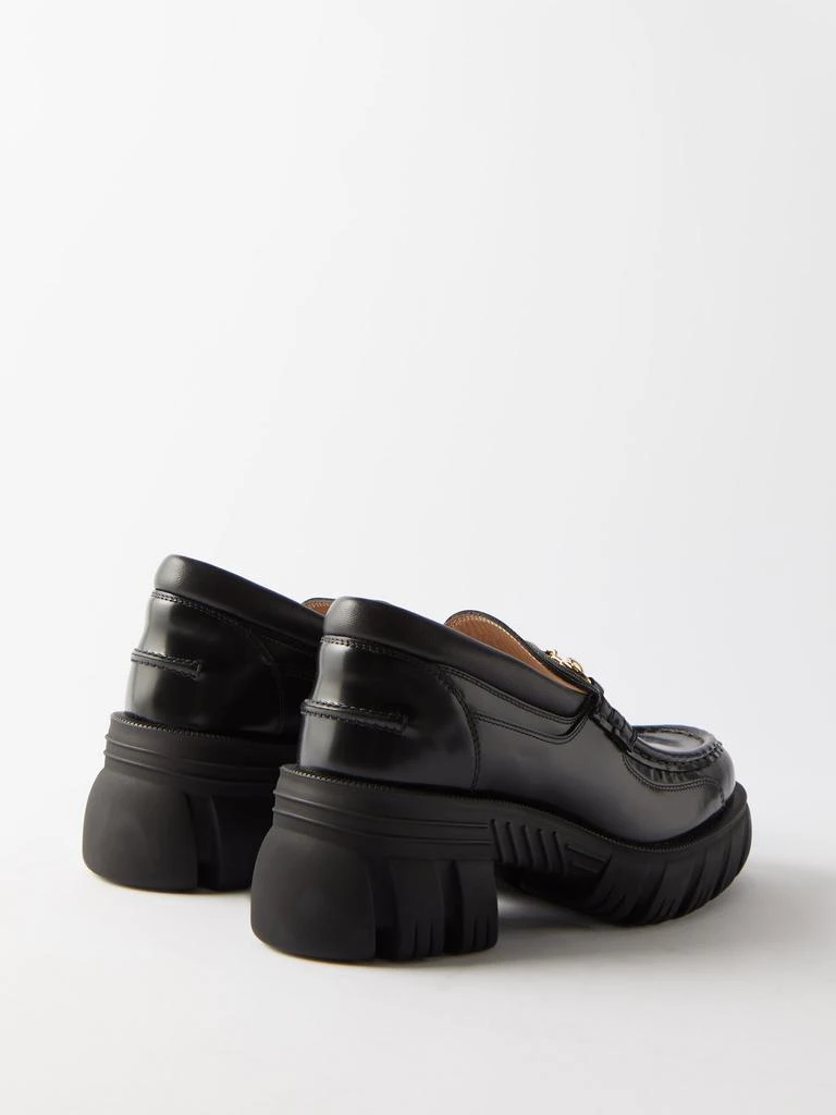 商品Gucci|Horsebit chunky leather loafers,价格¥7340,第4张图片详细描述