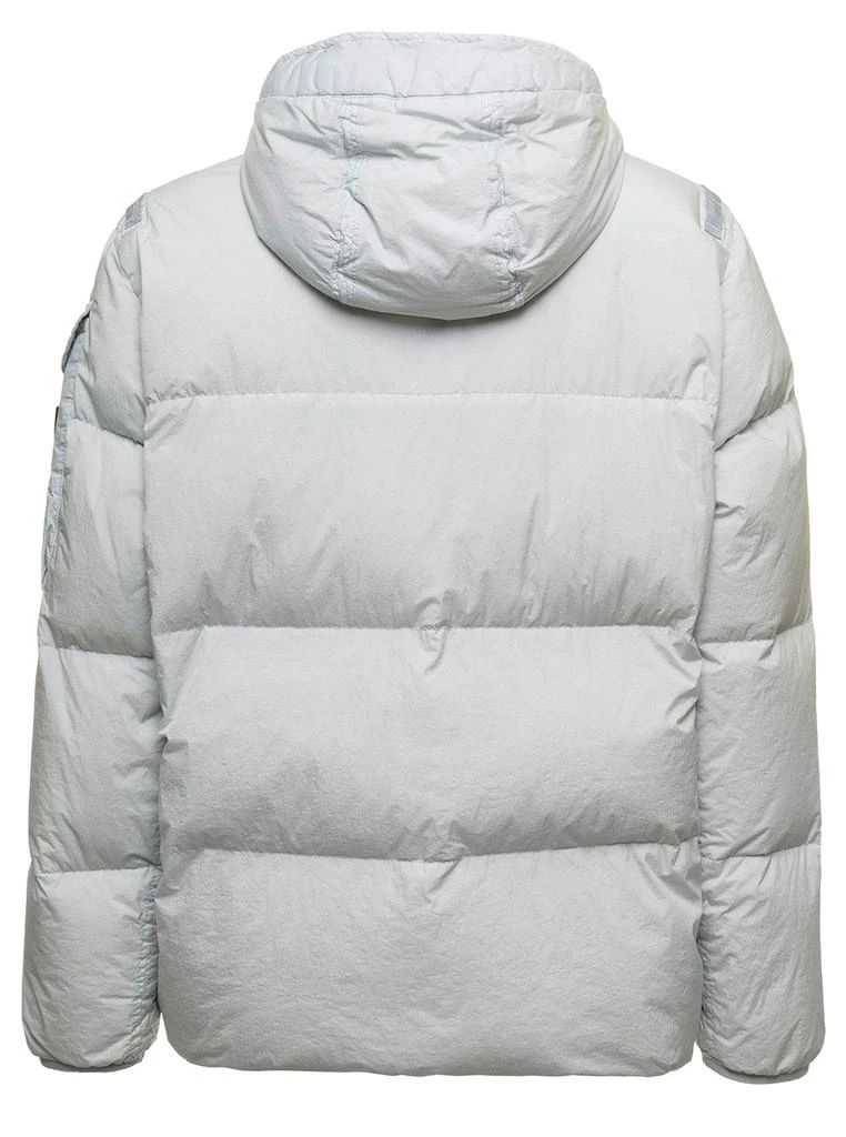 商品Stone Island|Ice Gray  Quilted Nylon  Down Jacket with Logo Stone Island Man,价格¥5561,第2张图片详细描述