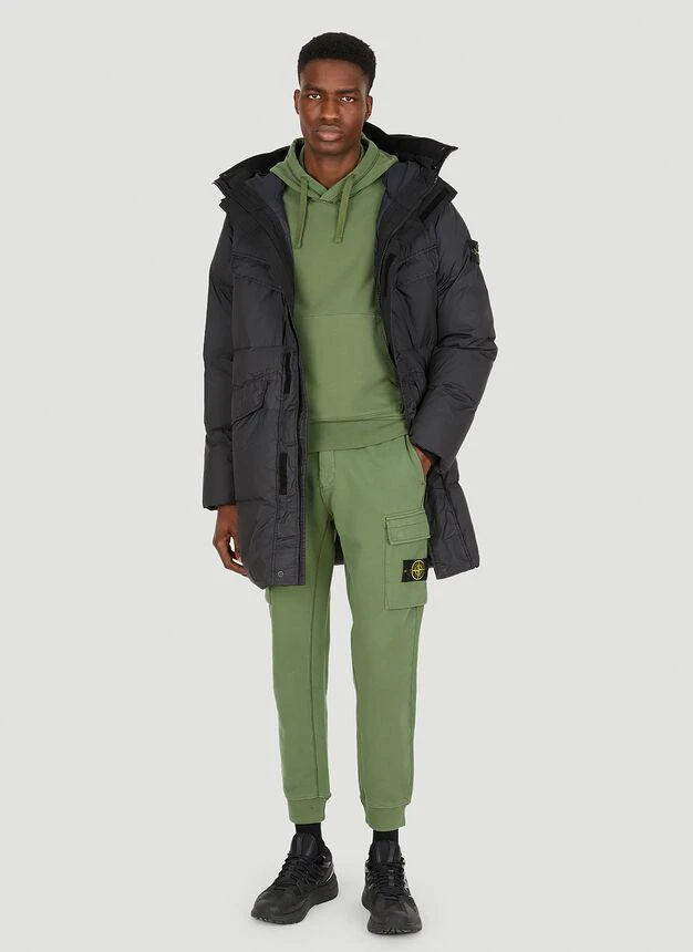 商品Stone Island|Long Hooded Down Coat in Black,价格¥12679,第2张图片详细描述