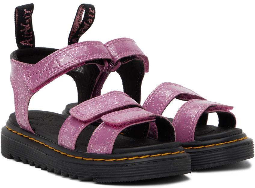 商品Dr. Martens|Kids Pink Klaire Glitter Big Kids Sandals,价格¥421,第6张图片详细描述
