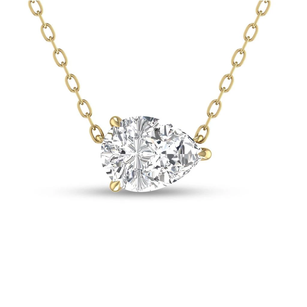 商品SSELECTS|Lab Grown 1/4 Carat Floating Pear Shaped Diamond Solitaire Pendant In 14k Yellow Gold,价格¥3767,第1张图片