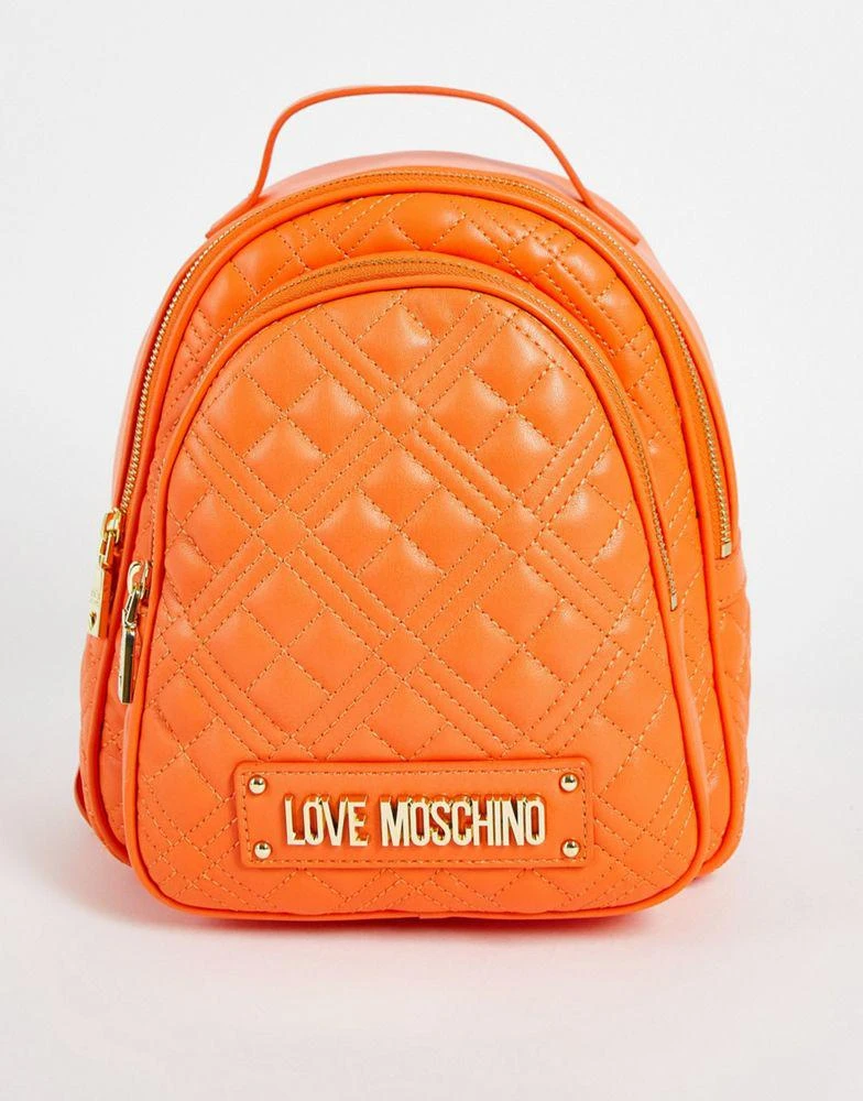 商品Moschino|Love Moschino quilted top handle backpack in orange,价格¥706,第1张图片