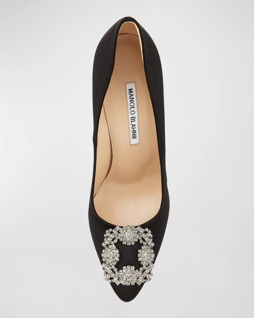 商品Manolo Blahnik|Hangisi 115mm Satin Crystal-Toe Pump,价格¥6447,第3张图片详细描述