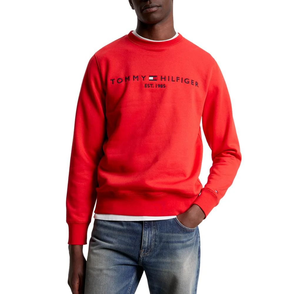 商品Tommy Hilfiger|Men's Embroidered Logo Fleece Sweatshirt,价格¥413,第1张图片