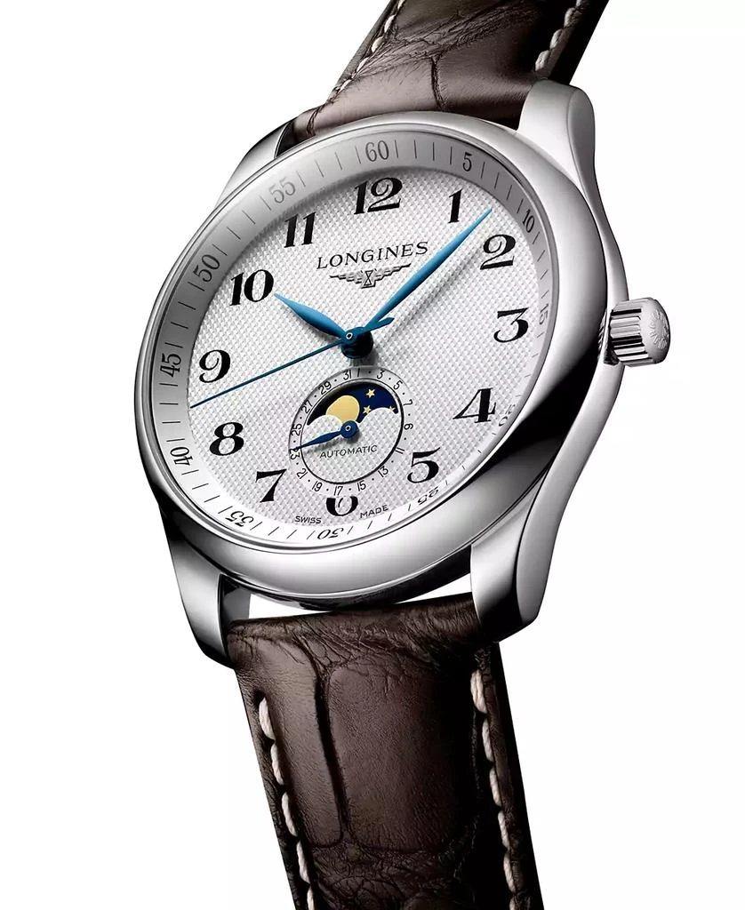 商品Longines|Men's Swiss Automatic Master Brown Leather Strap Watch 40mm,价格¥18871,第2张图片详细描述