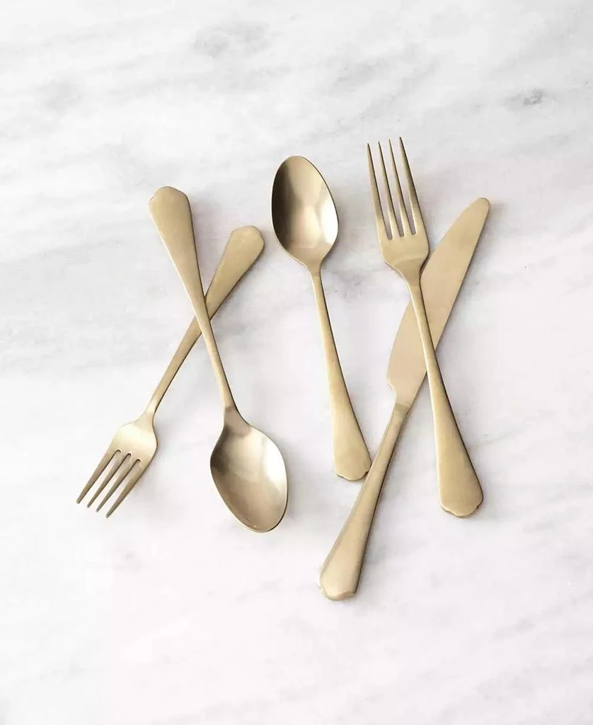 商品Fortessa|Ellsie Antiqued Champagne 20-Pc. Flatware Set, Service For 4,价格¥1031,第2张图片详细描述