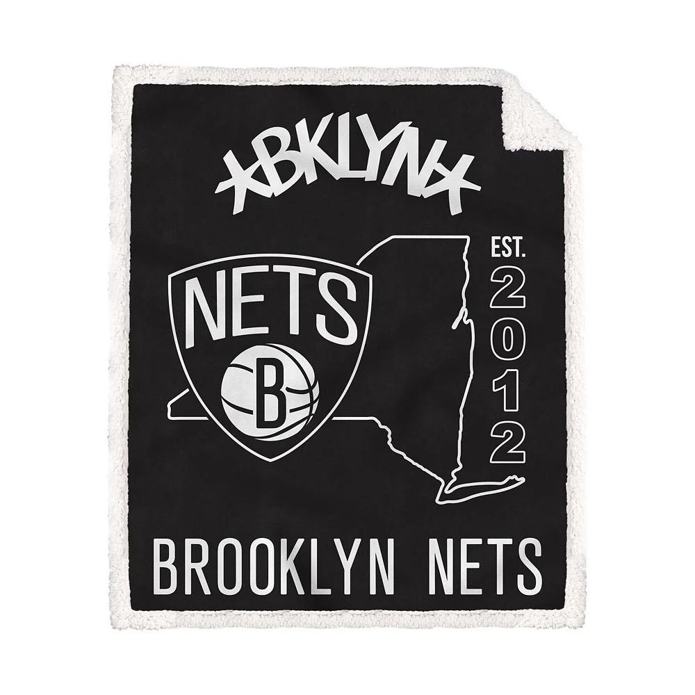 商品Pegasus Home Fashions|Brooklyn Nets 60'' x 70'' State Icon Sherpa Throw Blanket,价格¥231,第1张图片