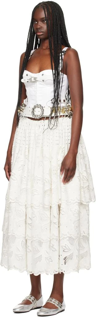 商品CHOPOVA LOWENA|SSENSE Exclusive White Beaded Carabiner Maxi Dress,价格¥26820,第4张图片详细描述