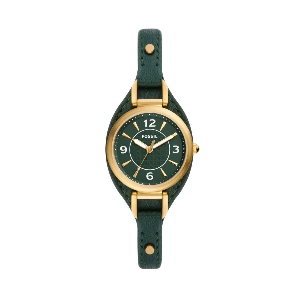 商品Fossil|Carlie Three Hand Leather Watch - ES5241,价格¥711,第1张图片