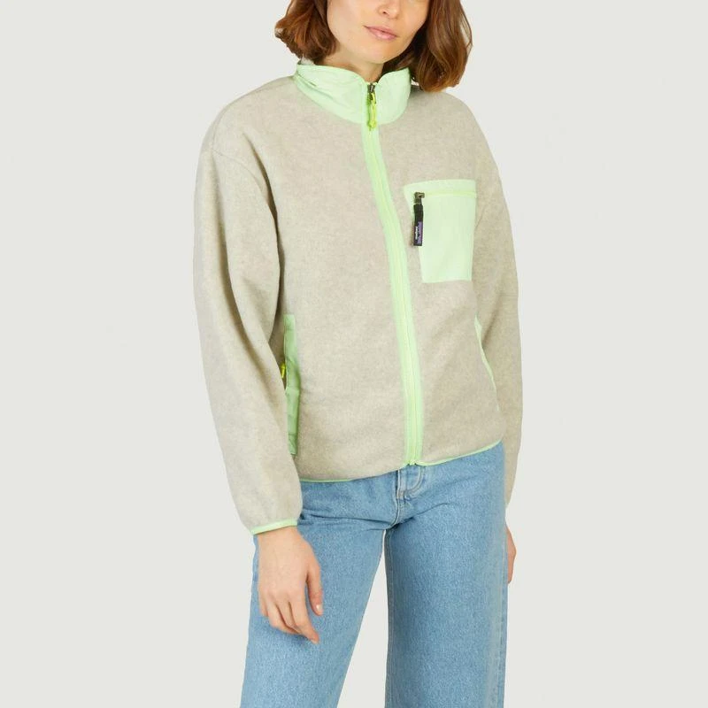 商品Patagonia|Zipped fleece with contrasting Synchilla details Oatmeal heather salamander Green PATAGONIA,价格¥1242,第1张图片