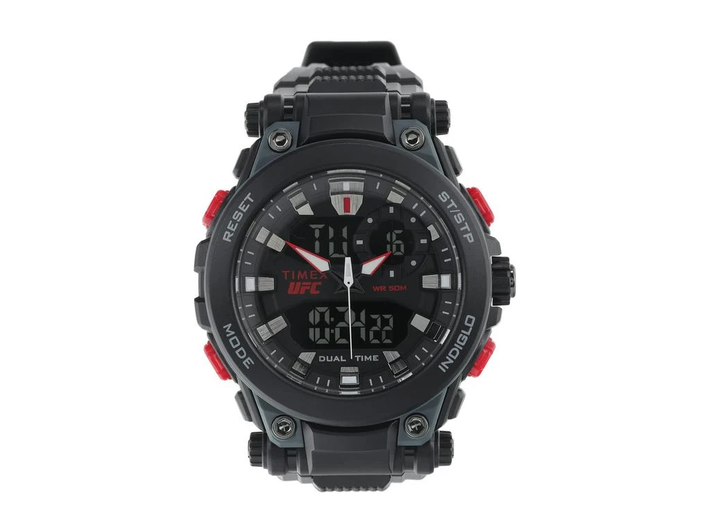 商品Timex|50 mm UFC Impact Analog-Digital Dial Black Resin Strap Watch,价格¥632,第1张图片