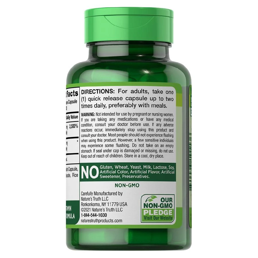 商品Nature's Truth|Flush Free Niacin Inositol Hexanicotinate 500mg,价格¥42,第2张图片详细描述