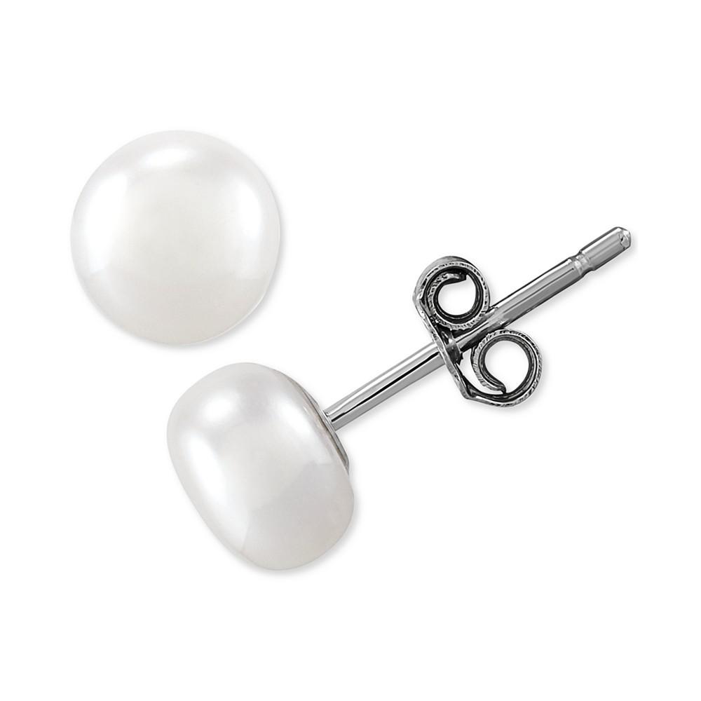 3-Pc. Set Cultured Freshwater Pearl (6mm) & Cubic Zirconia Stud Earrings in Sterling Silver, Created for Macy's商品第2张图片规格展示