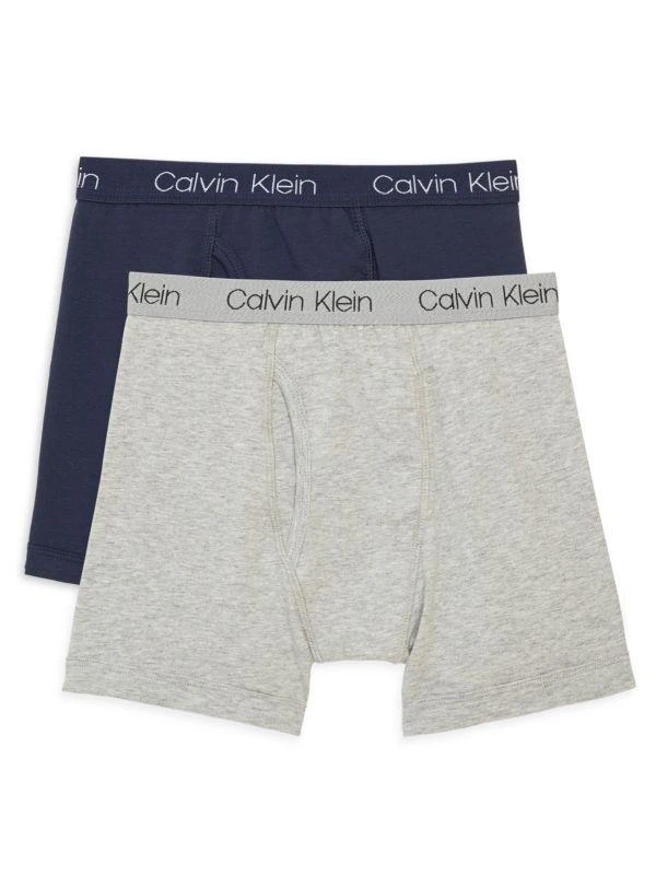 商品Calvin Klein|Boy's 2-Pack Stretch-Cotton Boxer Briefs,价格¥105,第1张图片