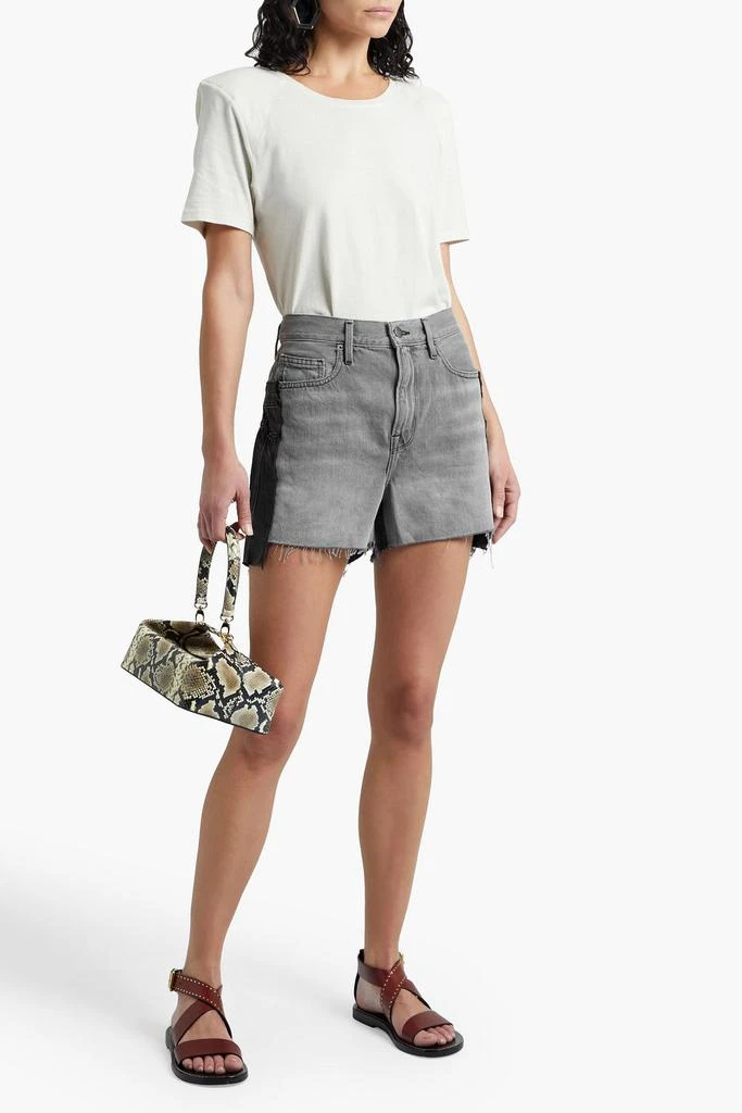 商品FRAME|Paneled two-tone denim shorts,价格¥965,第4张图片详细描述