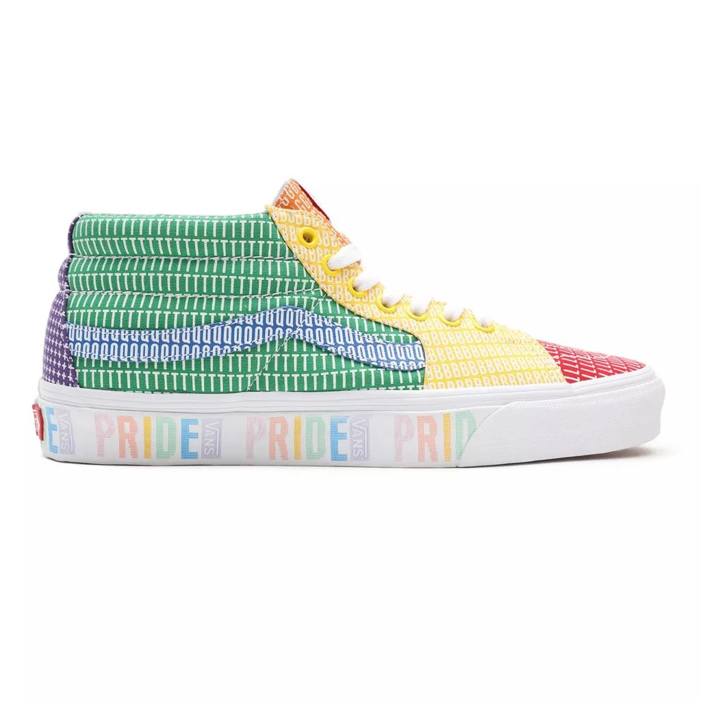 商品Vans|Vans PRIDE Sk8-Mid Shoes - Multi/True White,价格¥331,第1张图片