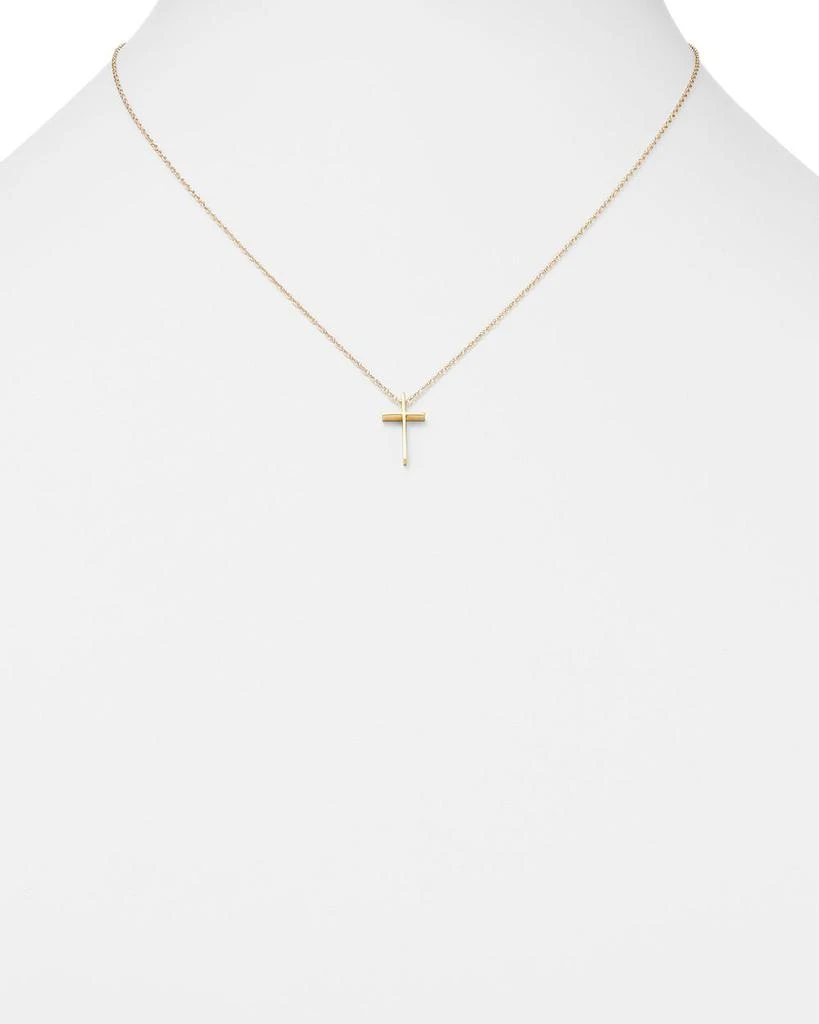 14K Yellow Gold Small Cross Pendant Necklace, 18" - Exclusive 商品