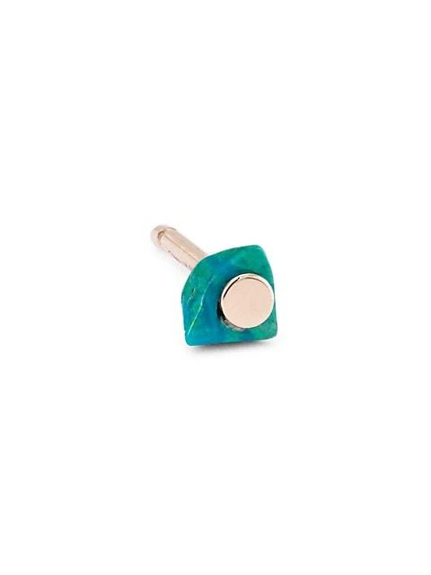 商品Ginette NY|Jala Solo 18K Rose Gold & Chrysocolla Single-Stud Earring,价格¥1269,第1张图片