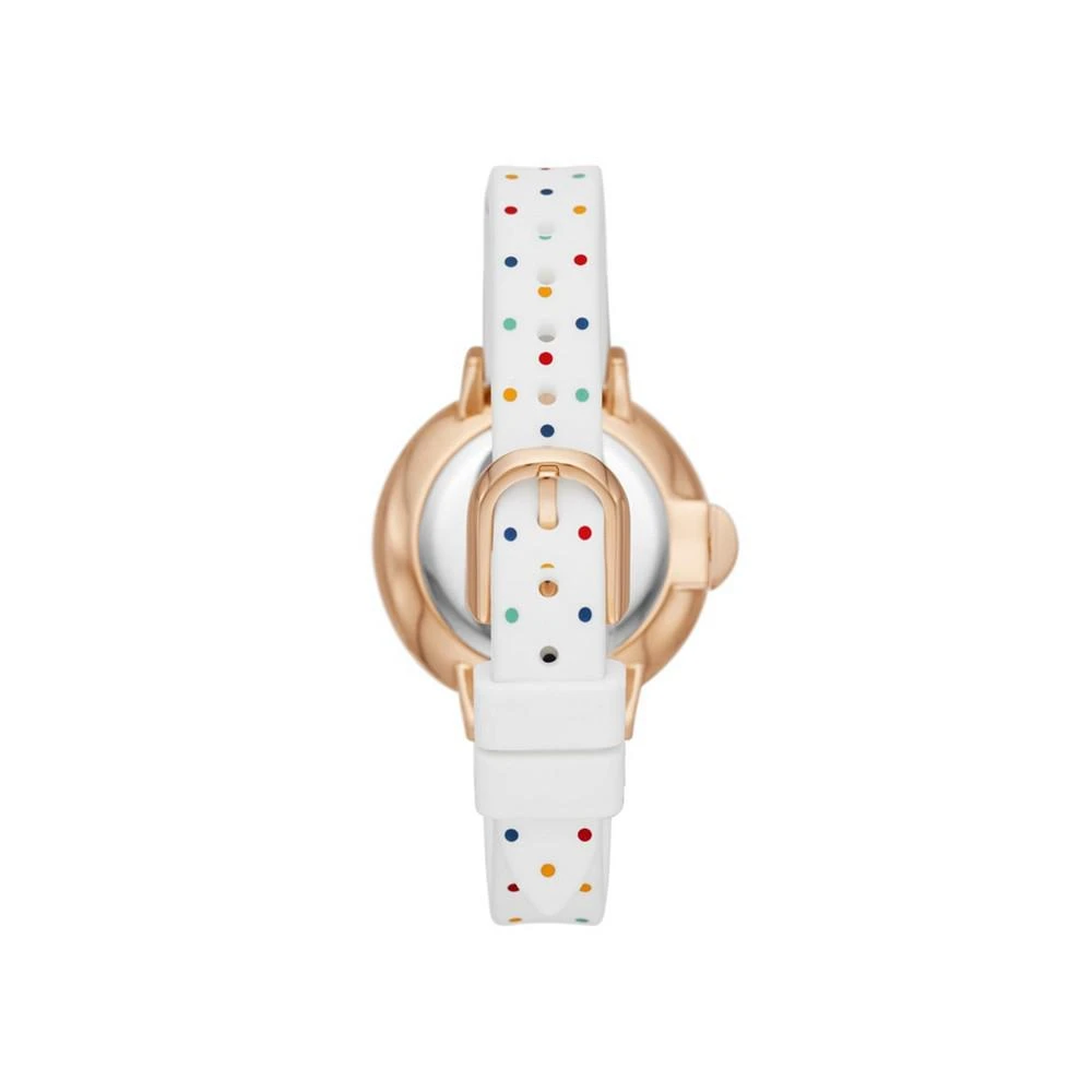 商品Kate Spade|new york Women's in Rose Gold-Tone Alloy with White Multi Silicone Strap Watch 34mm,价格¥1112,第2张图片详细描述