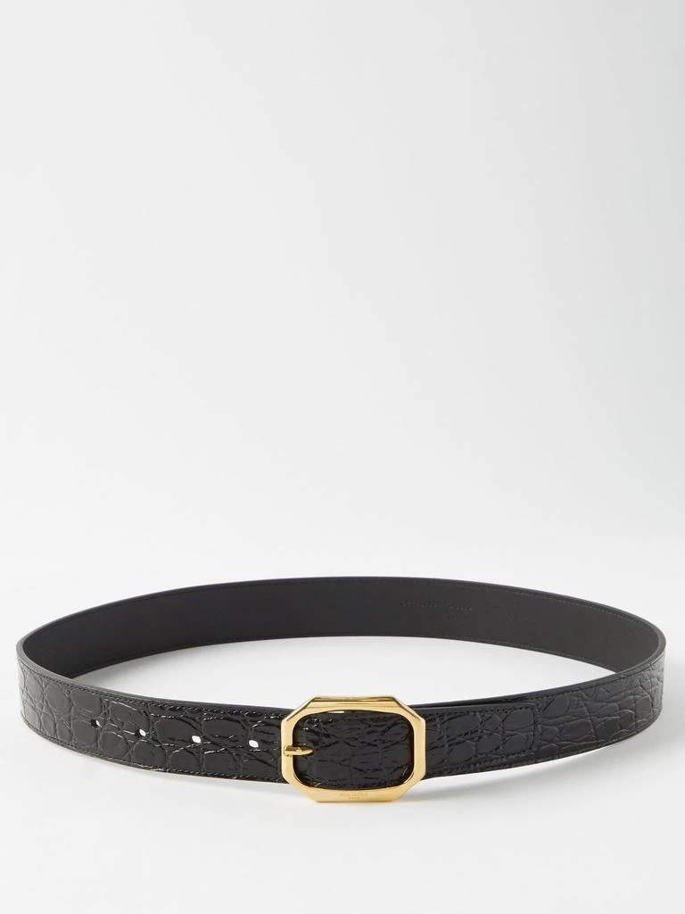 商品Yves Saint Laurent|Crocodile-effect leather belt,价格¥4692,第3张图片详细描述