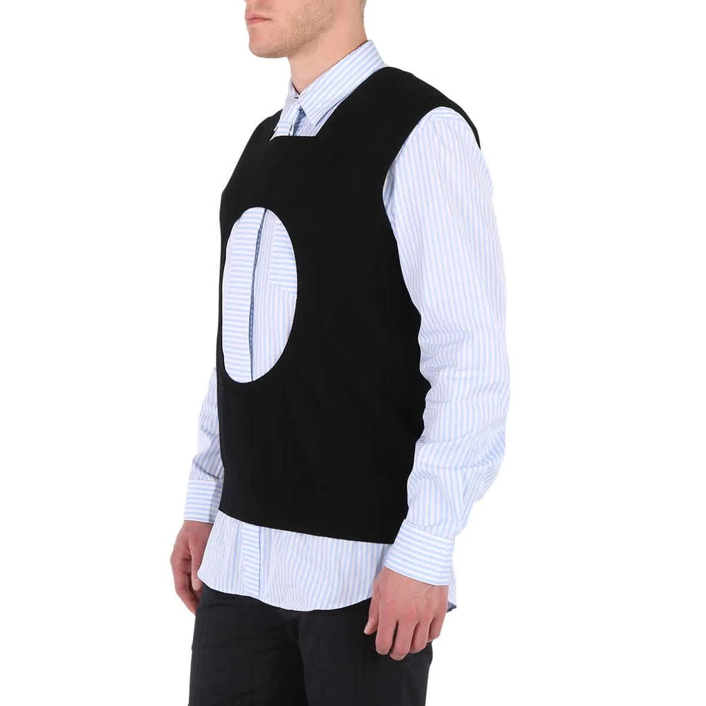 商品Burberry|Men's Black Wool Square-Neck Sweater Vest,价格¥1587,第3张图片详细描述
