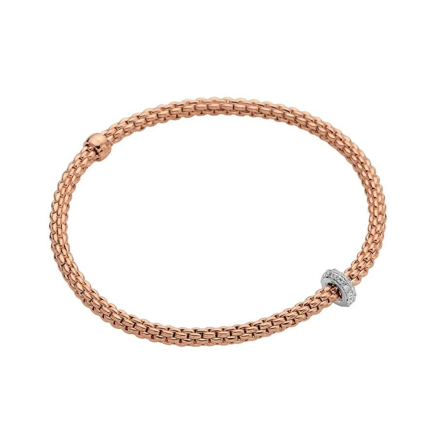 商品FOPE|18k Rose Gold 0.18cttw Diamond Prima Bracelet,价格¥20937,第1张图片