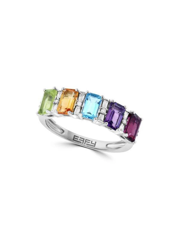 商品Effy|14K White Gold & Multi Stone Ring,价格¥4097,第1张图片