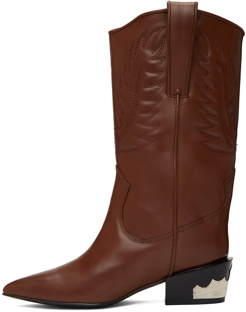 商品Toga Pulla|Burgundy Topstitch Cowboy Boots,价格¥1791,第3张图片详细描述