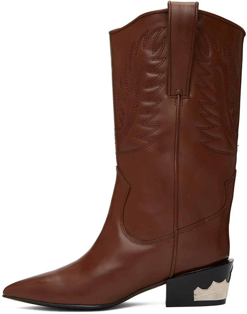 商品Toga Pulla|Burgundy Topstitch Cowboy Boots,价格¥1693,第3张图片详细描述