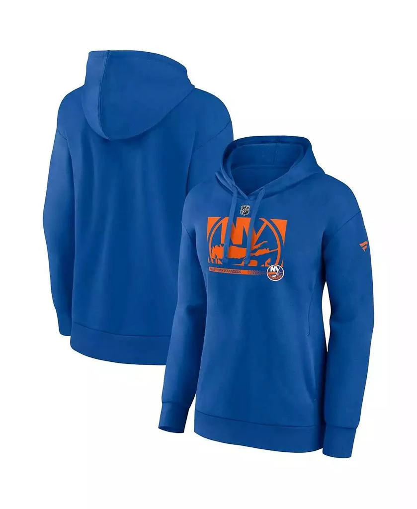 商品Fanatics|Women's Royal New York Islanders Authentic Pro Core Collection Secondary Logo V-Neck Pullover Hoodie,价格¥386,第1张图片