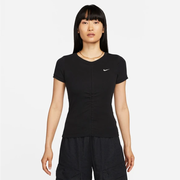 商品NIKE|【Brilliant|包邮包税】耐克 W NSW ESSNTL RIB SS MD CRP TOP 女生   短袖T恤  FB8277 010,价格¥272,第1张图片