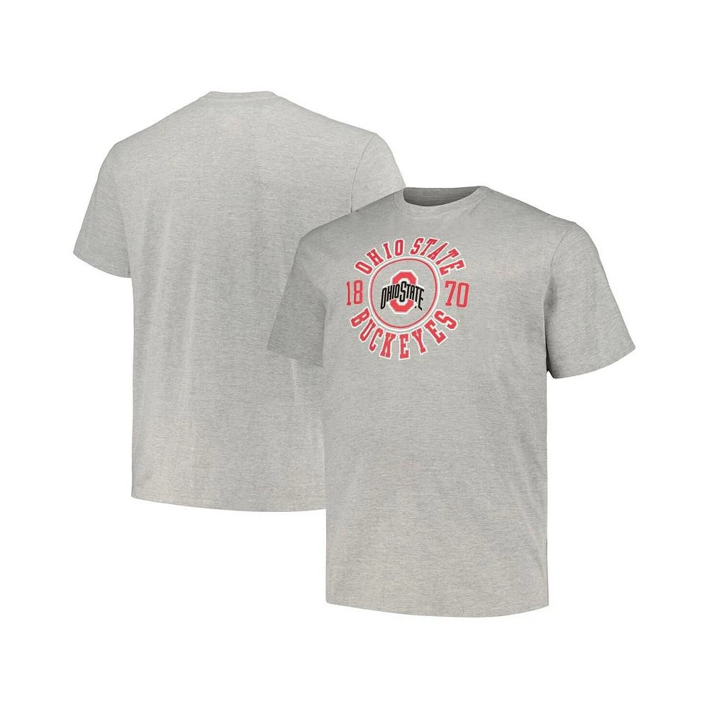 商品CHAMPION|Men's Heather Gray Ohio State Buckeyes Big and Tall Circle Logo T-shirt,价格¥222,第1张图片