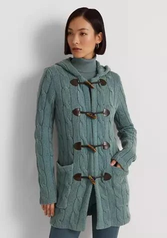 商品Ralph Lauren|Ralph Lauren Hooded Wool Blend Sweater Coat,价格¥1482,第1张图片