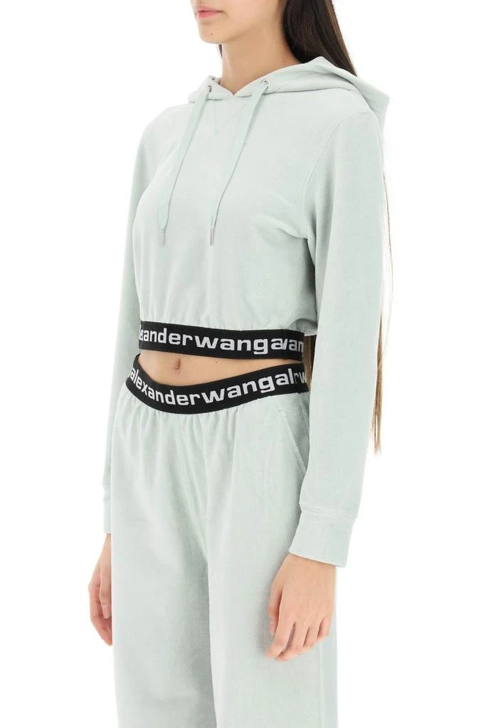 商品Alexander Wang|T By Alexander Wang Logo Cropped Corduroy Hoodie,价格¥1643,第4张图片详细描述