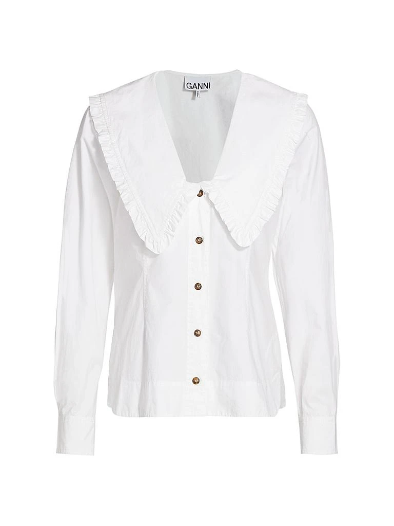 商品Ganni|Cotton Poplin Pilgrim Collar Top,价格¥458,第1张图片