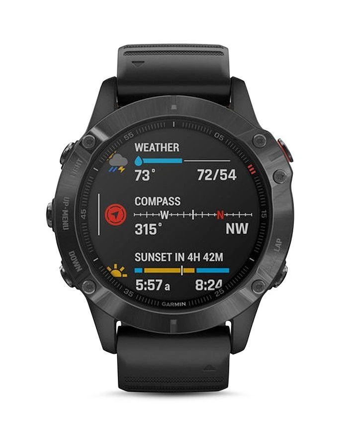 商品Garmin|Fenix 6 Black Silicone Strap Smartwatch, 47mm,价格¥5188,第4张图片详细描述