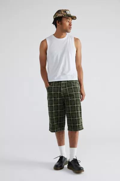 Shop Jaded London Brooklyn Longline Plaid Cord Short on Sale at