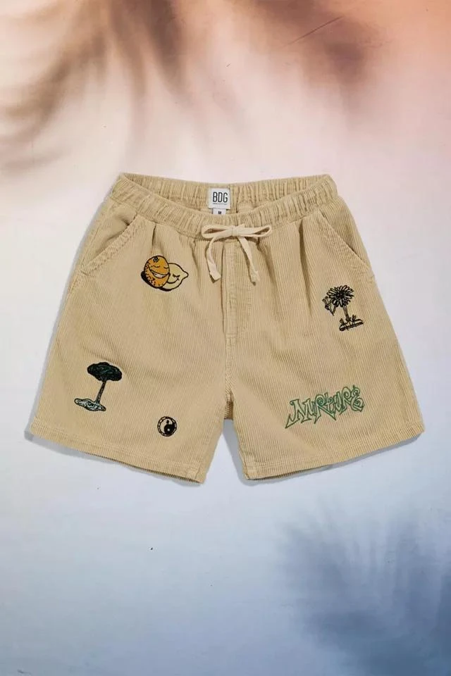 商品BDG|BDG Stone Doodle Corduroy Short,价格¥446,第1张图片