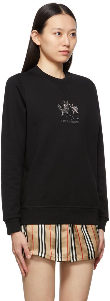 Black Embroidered Deer Berkley Sweatshirt商品第2张图片规格展示