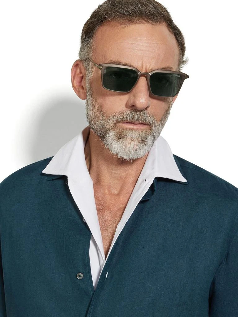 商品Zegna|Zegna Rectangular Frame Sunglasses,价格¥3997,第3张图片详细描述