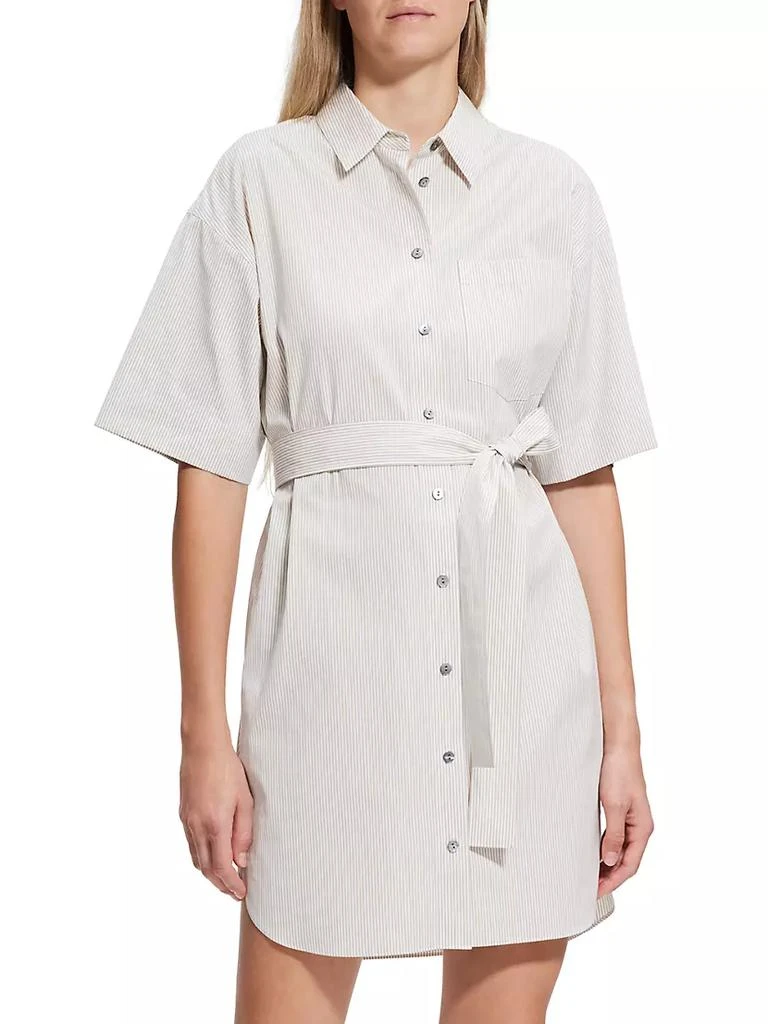 商品Theory|Short-Sleeve Striped Shirtdress,价格¥736,第3张图片详细描述